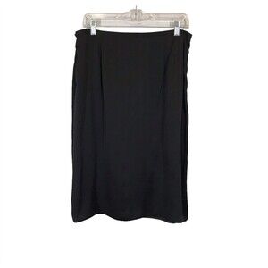 Citron Santa Monica Black Silk Blend Large Skirt Slip Lightweight Dark Academia
